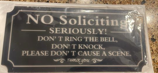 No Soliciting Sign