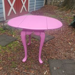 Pink drop leaf side table
