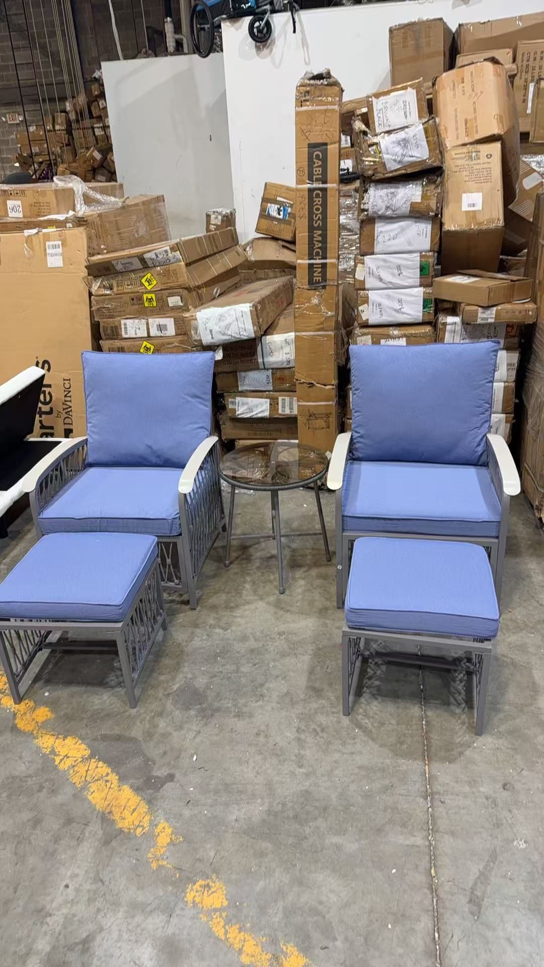 5 Pieces Patio Furniture Set Metal Outdoor