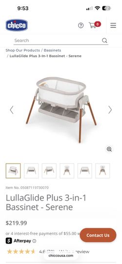 Chicco LullaGlide Plus 3-in-1 Bassinet – Serene