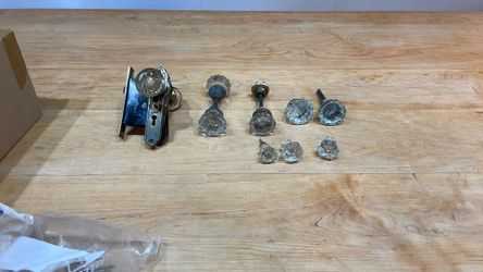 Vintage Glass Door Knobs with Hardware