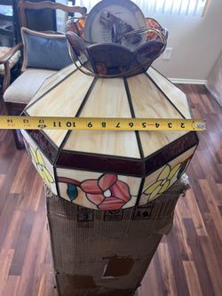 Vintage Stained Glass Hanging Lamp