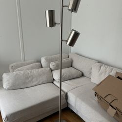 silver floor lamp