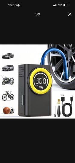 Brand new in box Tire Inflator Portable Air Compressor,150 PSI Cordless Air Pump for Car Tires with Digital Pressure Gauge & LED Light,5X Faster Porta