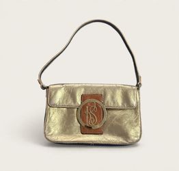 Kate Spade Metallic Gold Leather Baguette Bag - Vintage Style