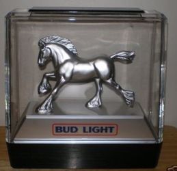 Budweiser silver clidsdale beer statue