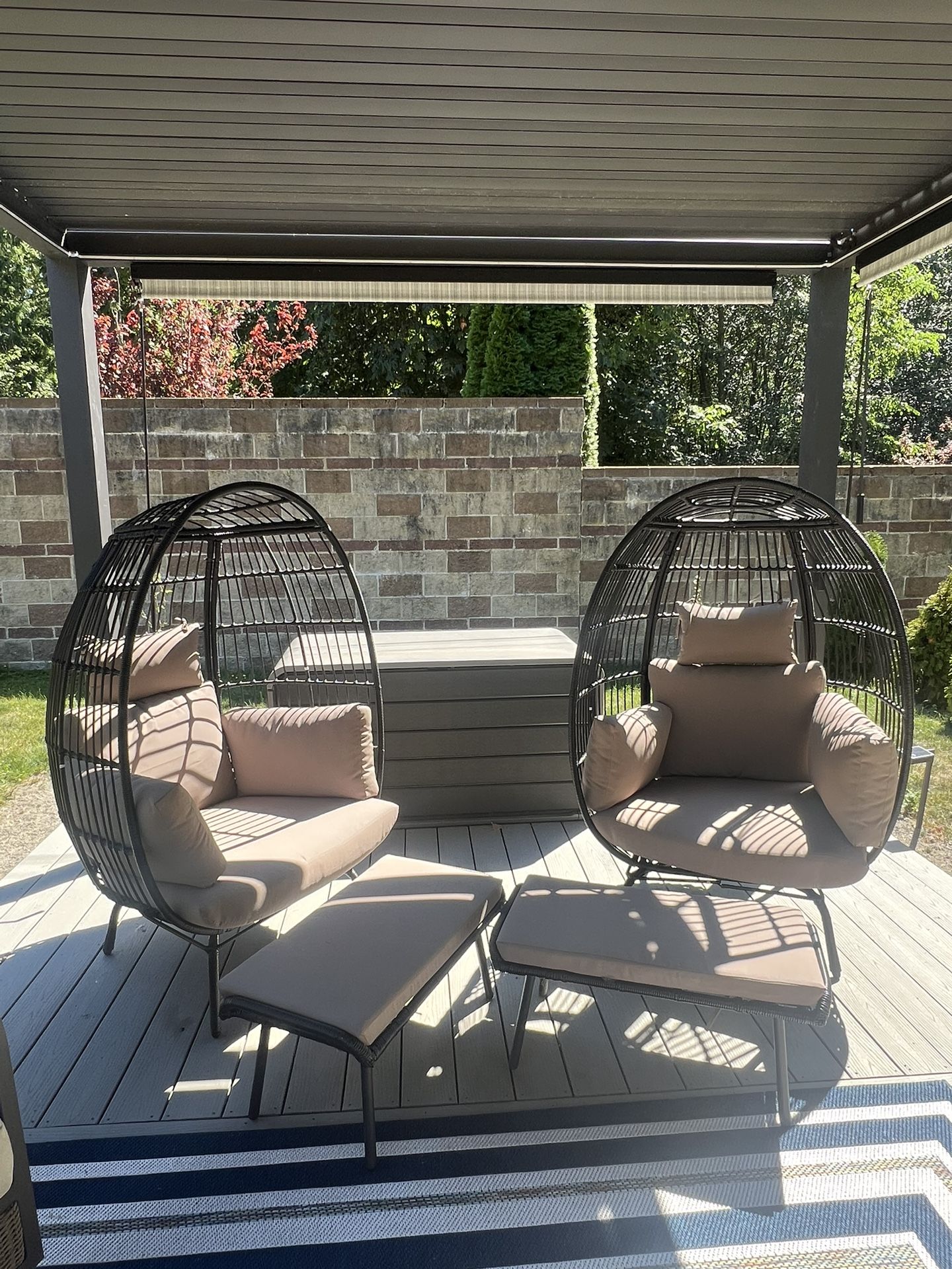 Outdoor Patio Egg Chair Set