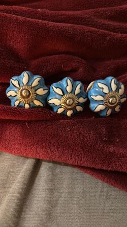 Hand painted ceramic drawer knobs