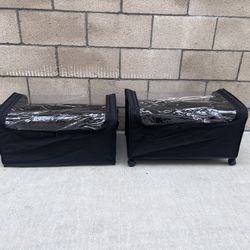 NEW Toy Box Storage, Toy Organizers & Storage Bins w/Clear Zippered Lid & Wheels for Kids Nursery Room, Playroom (Set Of 2)