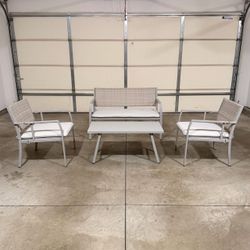 New 4 Piece Outdoor Patio Set - Loveseat, 2 Chairs, Coffee Table (Can Deliver)