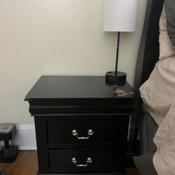 2 Set Matching Nightstands (Black Wood)