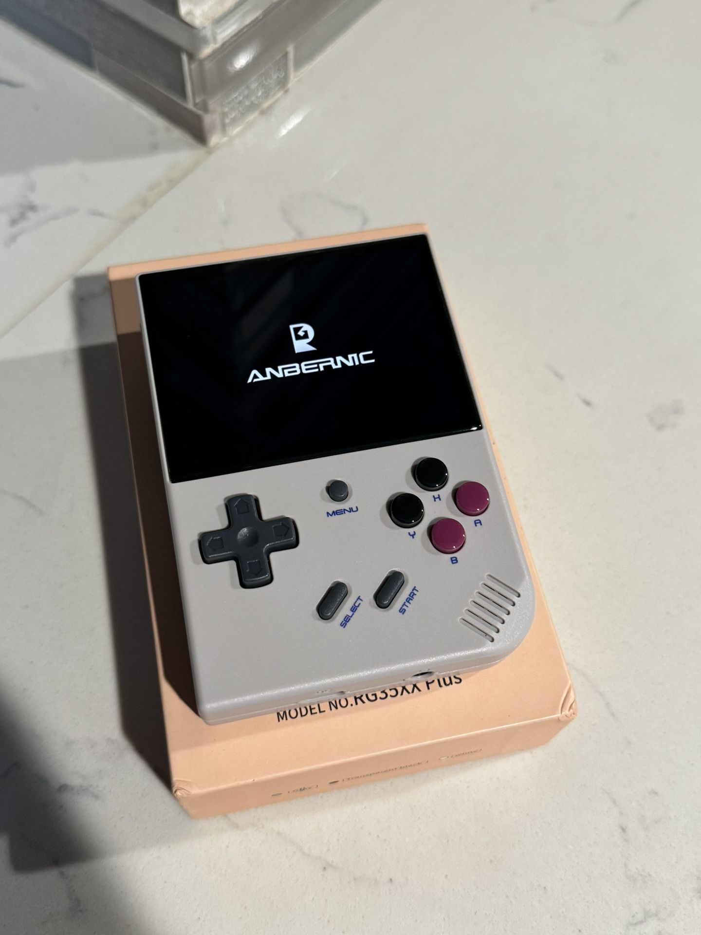 Anbernic RG35XX Plus Gray Etsy SakuraRetroModding Sticker and GetBetterButtons