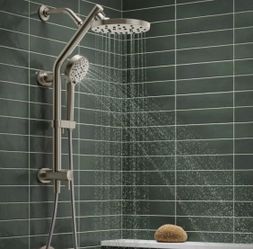 Kohler 3-1 Hydrorail Showerhead (Rainfall), New, Brushed Nickel