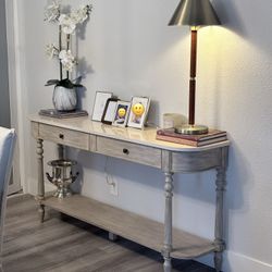 Genuine marble top console table