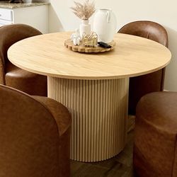 NEW Modern Round Oak Dining Table *Firm