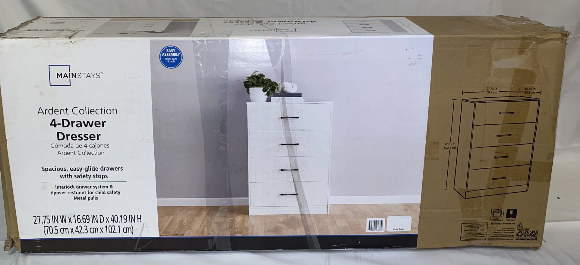 Mainstays Ardent 4 Drawer Dresser, White