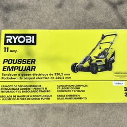 Ryobi 13 in. 11 Amp Corded Electric Walk Behind Push Lawn Mower - NEW