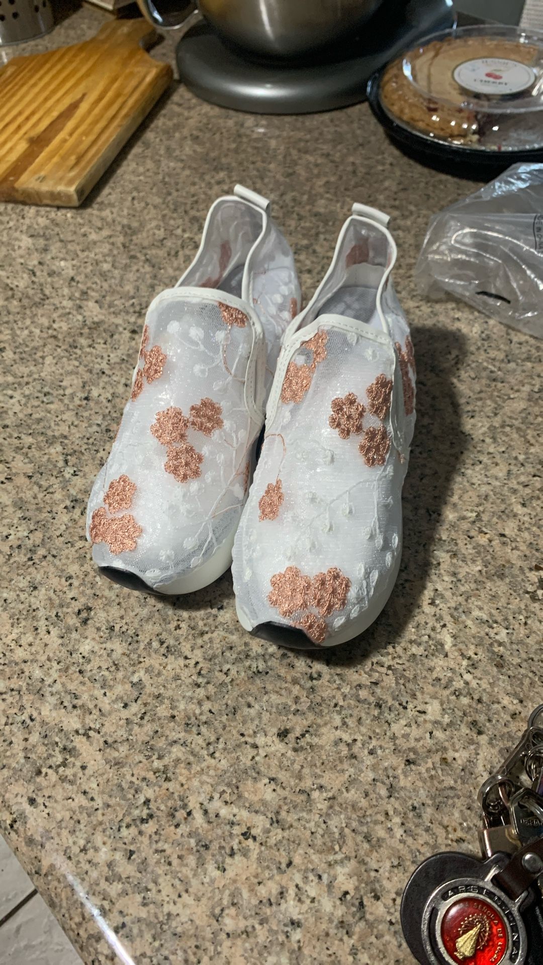 Pink White Lace Shoes Size 38