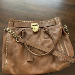 Michael Michael Kors Leather - Classic Cognac Saffiano Structured Satchel