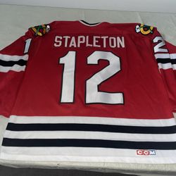 Chicago Blackhawks Pat Stapleton Auto Jersey Men Large Ccm Vintage Clean Sewn