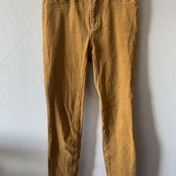 Pilcro & The Letterpress, Womens Mustard High Rise Skinny Corduroy Pants Size 27