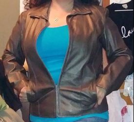 Brown Leather Jacket (Wilson's) Size Large
