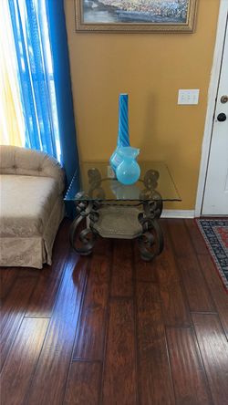 Glass metal tables