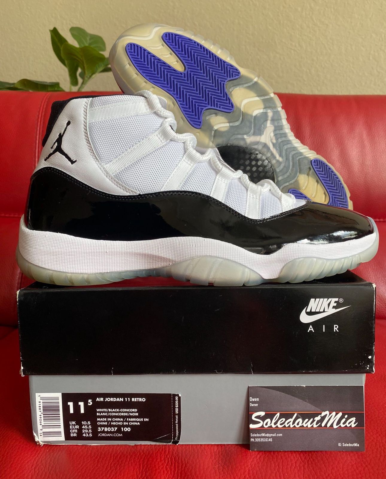 (BRAND NEW IN BOX) AIR JORDAN RETRO 11 concords VTG  main image 3