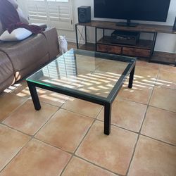 Glass coffee table