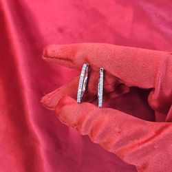 14k White Gold Diamond Special Hoop Earrings 0.50 ctw