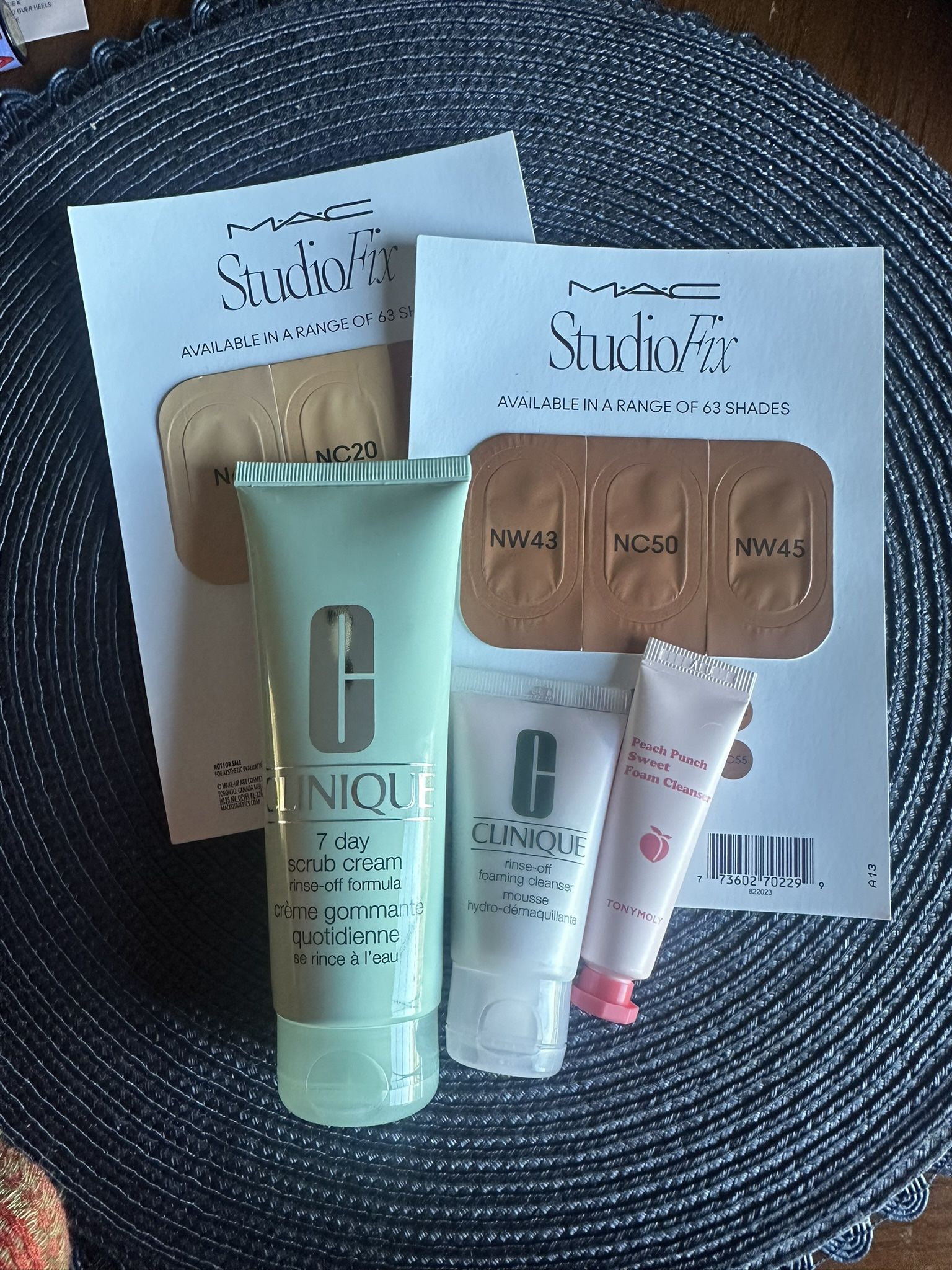 3 cleansers: Clinique 7 Day Scrub Cream 3.4oz/ 100ml + Foaming + Tony Moly