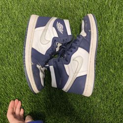 Navy Jordan 1 High Shoes 