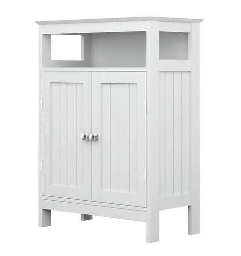 Bathroom standing storage with double shutter doors cabinet