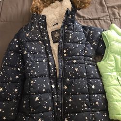 Size 6 Girl's Jacket, Vest And Hoodie 