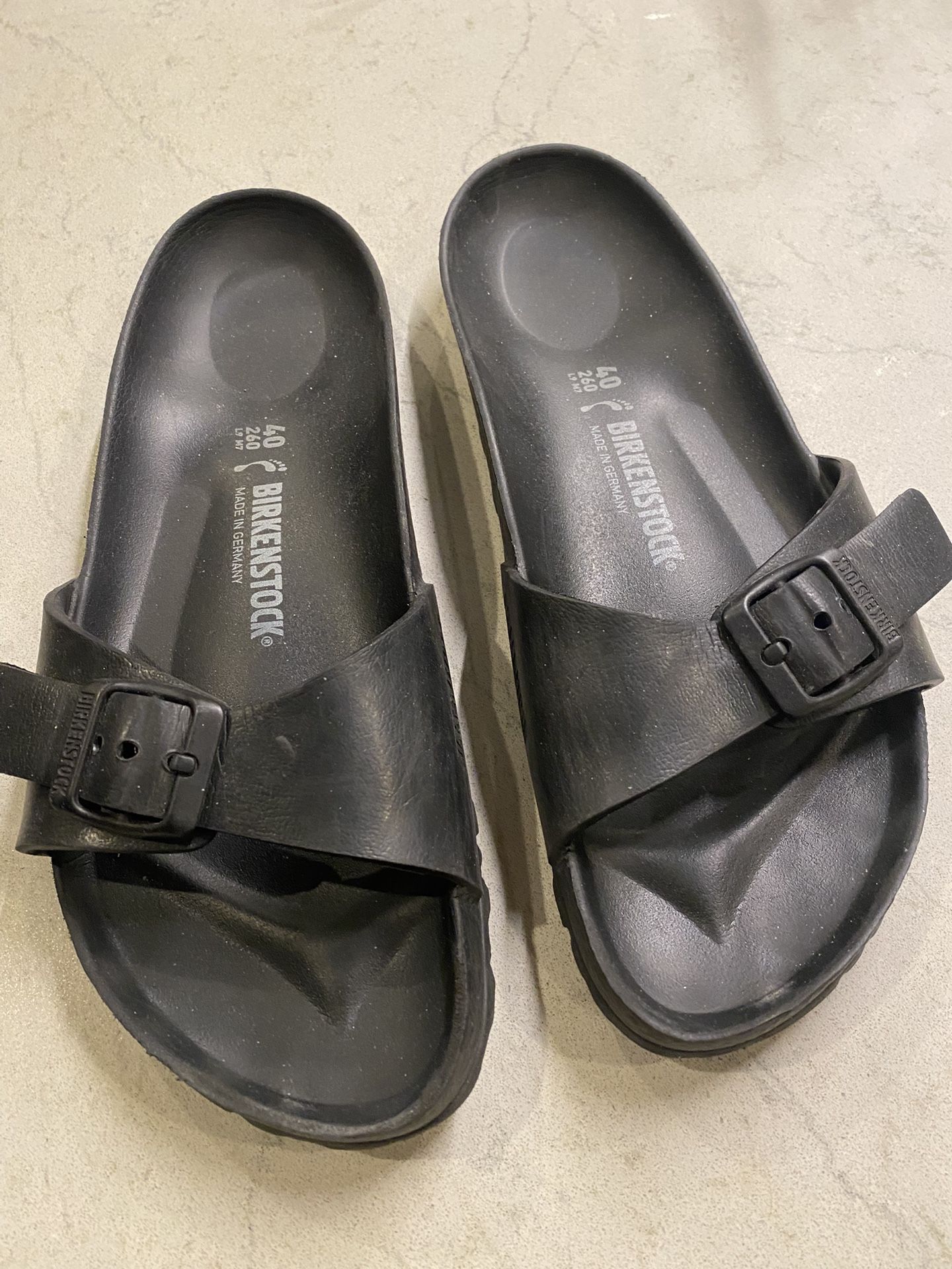 Birkenstock Madrid EVA Single Strap Sandals Woman’s Black New Size 9