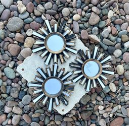 ( set of 3 ) mini plastic sun wall mirrors