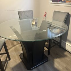 Glass Table W/ 4 Chairs