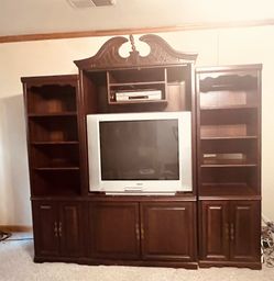 Cherry Wood Entertainment Unit $120 OBO