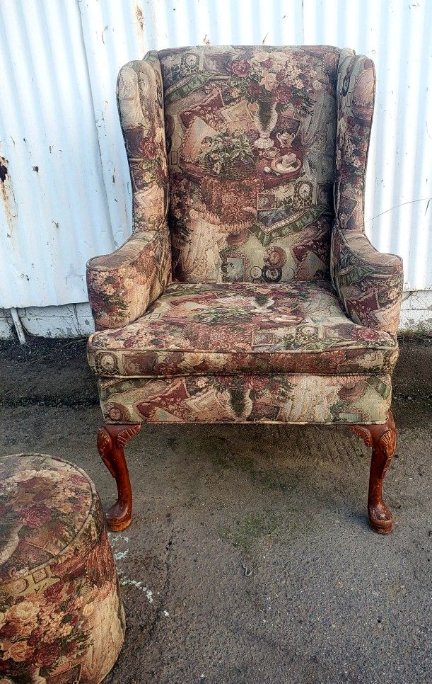 Wingback Chair And Ottoman