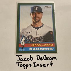 Jacob DeGrom Texas Rangers All-Star Pitcher Topps Short Print Insert Card. 