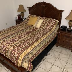 Bedroom set. Bed (mattress not included ) drawer and two nightstand