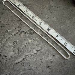 New 925 Silver Wheat Chain 18” Long 6 Grams