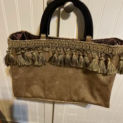 Gold Damask Tapestry Handbag D.L. Rhein for Silvestri double handle tote New With Tag