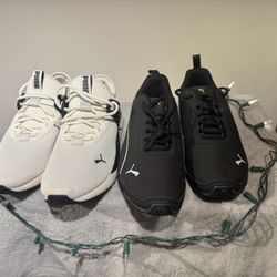 Puma Men’s Size 11 – Lot of 2 Pairs (New, No Box) – White & Black