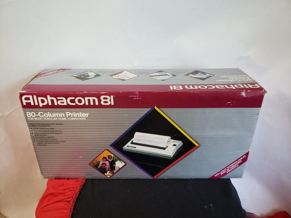 Alphacom 81 Universal 80 Column Printer Base W/ OG BOX & Power Adapter EUC LN 

