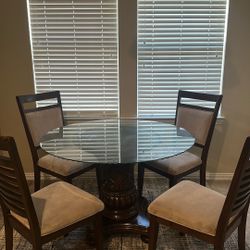 Glass Dinner Table W/ Chairs
