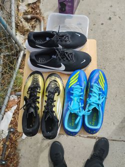 3 Pairs of Sneakers and Soccer Cleats
