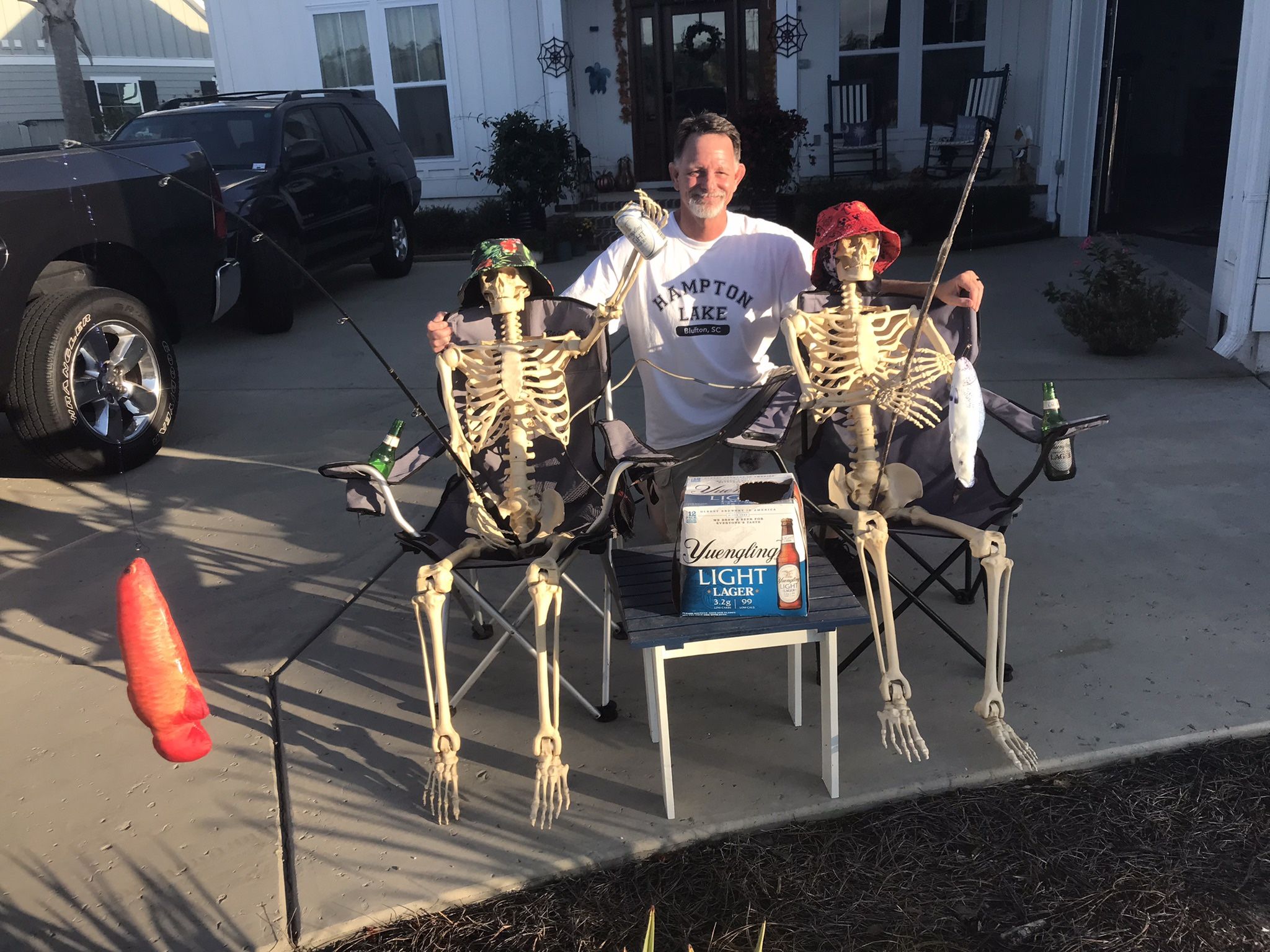 life sized skeletons halloween decor