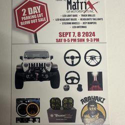 Auto Accessories Blow Out Sale 