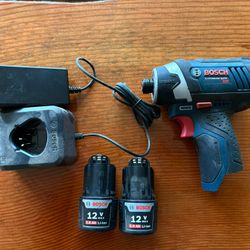 Bosch 12 Volt Impact Driver, 2 Batteries & charger